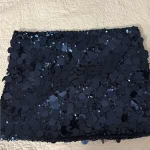 Edikted Blue Sequin Mini Pencil Skirt